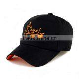 custom high quality embroidery black baseball cap