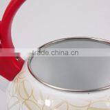 Elegant Red Rose Flower Enamel Kettle Teapot Whistling thumbnail-5