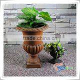 Nature Rust Front Door Fiberglass Flower Cup And Saucer Planter thumbnail-3