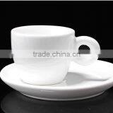 Round Small Size Popular Espresso Ceramic Coffee Cup and Saucer for Hotel