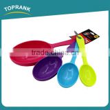 Toprank Walmart Supplier Eco-Friendly 4 Pcs Plastic Measuring Cup Spoon Set With Different Volume Cooking Measuring Spoon Set