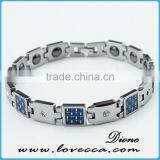 Large Heavy Black Silver Link Bangle Chain Men's Tungsten Bracelet thumbnail-1