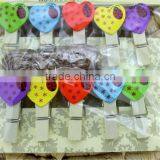 Hot Small Wooden Heart Shape Clip Decoration Made in China