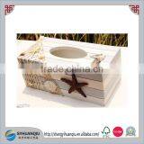 Nautical Decor Seaside Associated Wedding Use Wooden Paper Box Tissure Cover Holder Box thumbnail-6