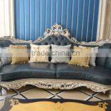 BISINI Latest Silver Foil Blue 3 Seater Sofa thumbnail-1
