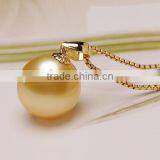 Pendant 9-10mm Golden South Sea Pearl Necklace Price thumbnail-1
