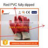 DDSAFETY Red Pvc Smooth Finished Glove With Cotton Liner thumbnail-4