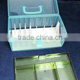 Thread Storage Boxes With Both Accessory Tray on Top and a Removable Spool Spindle Tray on Bottom thumbnail-1