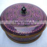 Colorful Wooden Keepsack Round Bowl With Lid thumbnail-1