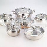 Metal Stainless Steel Cooking Pans and Pots , 12 Pcs Cooware Sets thumbnail-1