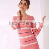 Hollow Out Long Johns Body Shaper Sexy Women Thermal Underwear Striped Long Jogns Underwear thumbnail-2