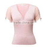 Silk and Bamboo Blend Women Pullover Sweater With Short Sleeves, Fancy Sweater, Sweater Design for Girl thumbnail-1