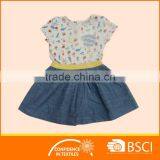 Cartoon Printed Children Wear Cotton Baby Girl Dress thumbnail-1