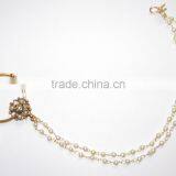 HOOP NATH Press NOSE RING GOLD PLATED POLKI PEARL thumbnail-1