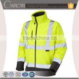 Professional Zipper 3m Orange Softshell Safety Reflective Jacket With Micro-fleece Inner thumbnail-2