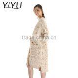 Korea Winter Long Coat Wholesale Knit Hooded Cardigan Women Sweater thumbnail-3
