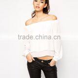 Cold Shoulder Design Long Sleeves Lady Blouse Fashion New Blouse 2015 thumbnail-2