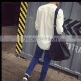 The Cotton and Linen Material Loose Collar Men's White Shirt thumbnail-4