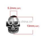304 Stainless Steel Spacer Beads Skull Antique Silver thumbnail-2