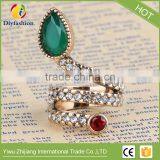 Animal Ring Jewelry For Women Finger Fashion Accessories Retro Gold Green Stone Snake Ring Party Gift thumbnail-5