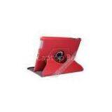 Red Smart Colorful 360 Rotation PU iPad Stand for iPad 2 / New iPad