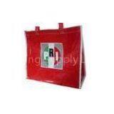 OEM Waterproof PRI Red Woven PP Shopping Bags With White Binding Edge thumbnail-1