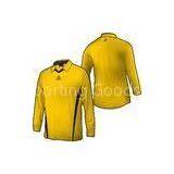 Yellow Long Sleeves Soccer Sports Jersey V Neck With Collar, Custom Football Uniforms