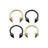 CBR Titanium Anodized Multi Gems Spikes Piercing IP Plated Horseshoes Circular Barbell thumbnail-1