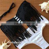 Black Tassel t Swimwear Bikini/ Mzyg Halter Bikini Swimwear/ Fancy Bikini Set Swimwear Beachwear