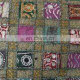 Wholesale Indian Green Sari Patchwork Tapestry Sequin Table Runner thumbnail-2
