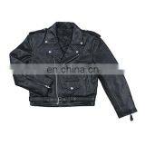 KIDS COLLECTION LEATHER JACKET BLACK COLOR COAT