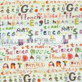 Digital Printing Letter 100% Cotton Fabric/ Viscose Fabric/fabric Cotton for Baby