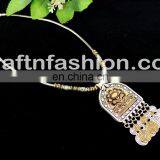 Designer Banjara Style Oxidized Jewellery- Vintage Handicraft Silver Golden Set - Beautiful Golden Silver Pendant thumbnail-4