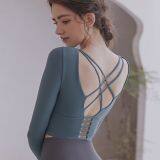 High Impact Padded Strappy Cross Back Women Sports Bra And Shorts Set thumbnail-3