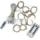 3*3M 300LEDs Copper/Silver Wire 8 Functions Remote Controller USB Connectors Operated Fairy String LED Curtain Lights thumbnail-2