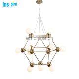 Modern Industrial Art Deco Metal Glass Ball Round Led Ceiling Chandelier Pendant Lamp thumbnail-4