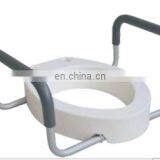 Tool-free Removable 5" Height HDPE Plastic EVA Plate CE Easy Lock Patient Raised Toilet Seat Elevated With Handrails thumbnail-6