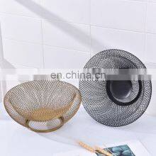 Black Wire Iron Mesh Vegetable Storage Fruit Bowl, Decorative Black Wire Basket thumbnail-4
