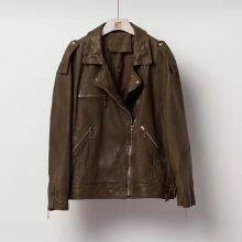 2022NEW FASHION LADIES' GENUINE VEGETABLE SHEEPSKIN LEATHER JACKET thumbnail-2