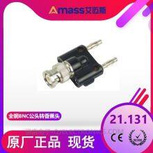 BNC Male With 2*4mm Stackable Plug 21.131 BNC Male Plug