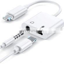 Wholesale 2 in 1 BT version Adapter applicable to 3.5mm Headphone Earphones audio adapter Cable Charging Music For iphone