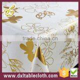 Embossed Pearlescent Table Cloth With Golden Butterflies