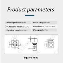 Ip65 16mm Square and Dot Illumination 12v 24v 1no1nc Vandal Resistant Push Button Switch Reset thumbnail-3