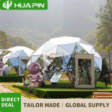 2024 New Style Glass Hotel Fiberglass Geodesic Greenhouse Glass Dome Tent With Interior Decoration thumbnail-4