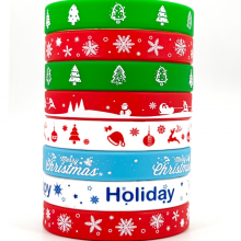 Hot Sale Colorfully Never Give up Printed Silicone Wristbands thumbnail-1