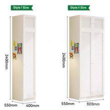 Space-Saving Stainless Steel Wardrobe | French Louvered Door Design With Adjustable Rod | for Apartment Organization thumbnail-3