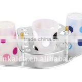 Aluminum Toothbrush holder with 3 PP mounth rinsing cups,new product