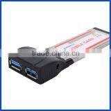 Laptop ExpressCard 34mm to Dual USB 3.0 5Gbps Adapter Converter Card