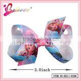 April New Arrival Frozen Hair Bow Alligator Clip,3 Inch Ribbon Bow Print Frozen Ribbon thumbnail-3