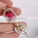 Hip Hop Jewelry Red Ruby 925 Sterling Silver Angel Piece for Mens Pendant thumbnail-2